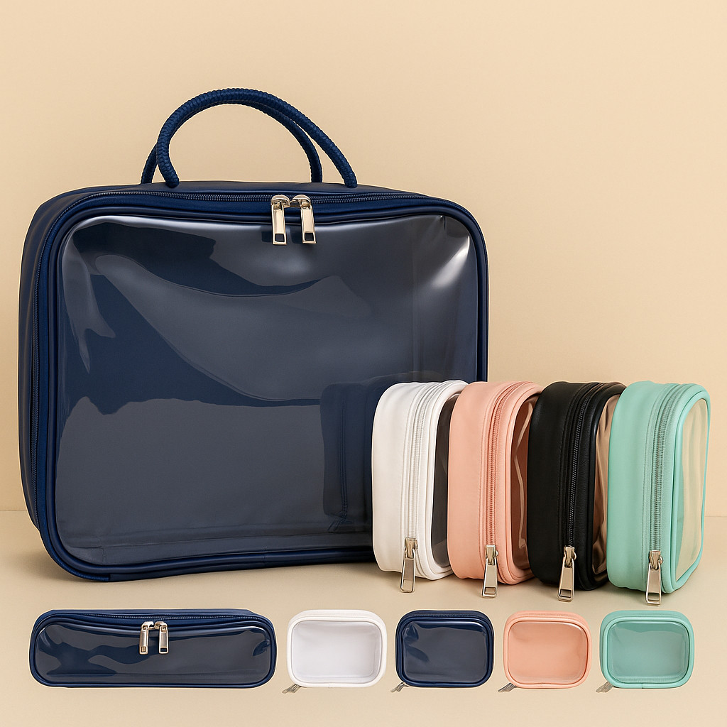 Necessarie Organizador De Viagem Impermeável Para Mala Bolsa Transparente com Visor e Zíper