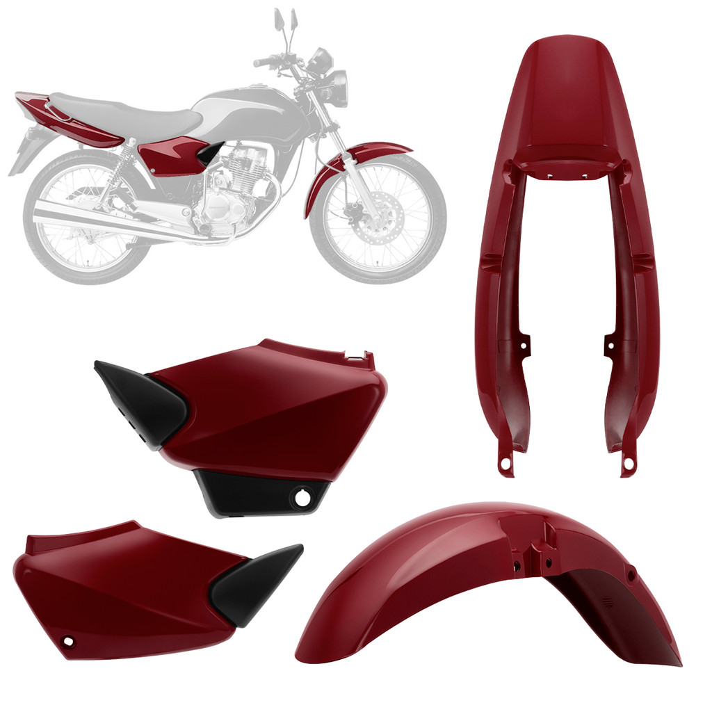 CARENAGEM COMPLETA CONJUNTO KIT 3 PEÇAS REPOSIÇÃO CARCAÇA MODELO ORIGINAL PRO TORK MOTO HONDA FAN 150 ANO 2005 ATÉ 2008