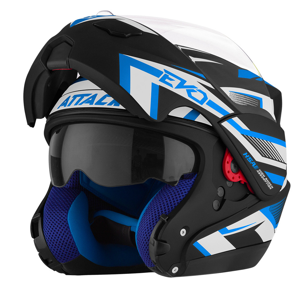 CAPACETE ADULTO ESCAMOTEÁVEL ROBOCOP ATTACK EVO FOSCO COM ÓCULOS SOLAR INTERNO VISEIRA LENTE CRISTAL ORIGINAL PRO TORK