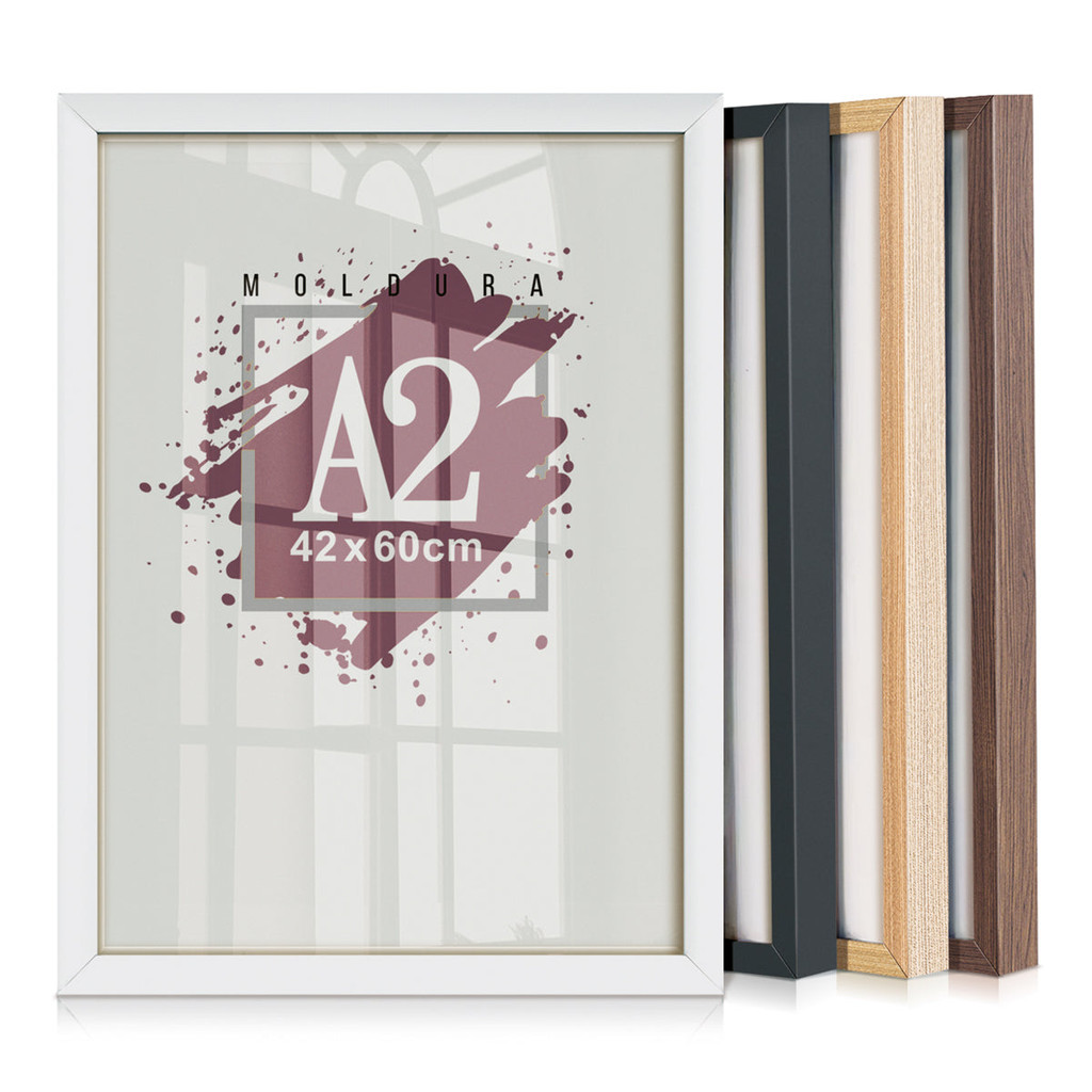 Kit 2 Molduras A2 42x60 Grande Para Quadro Poster Decorativo Caixa Alta Com Acetato ou Vidro em Oferta na Shopee