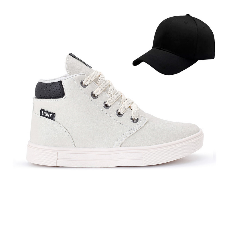 Botinha Masculina Infantil Casual e Moderna + Boné Infantil de Menino