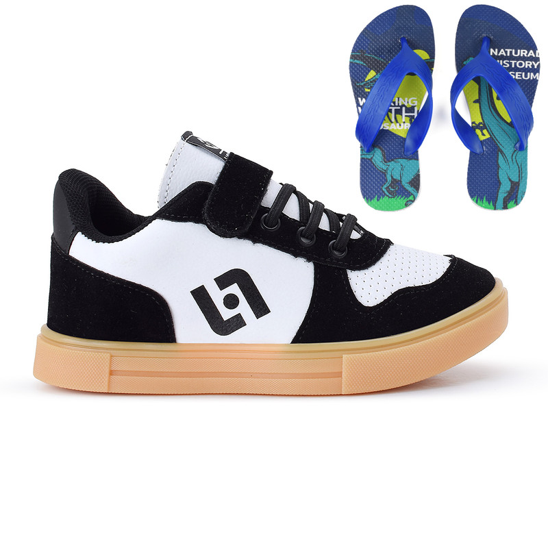 Kit Calçados Infatis para Meninos Casual: Tênis Macio e Confortável + Chinelo de Dedo Leve