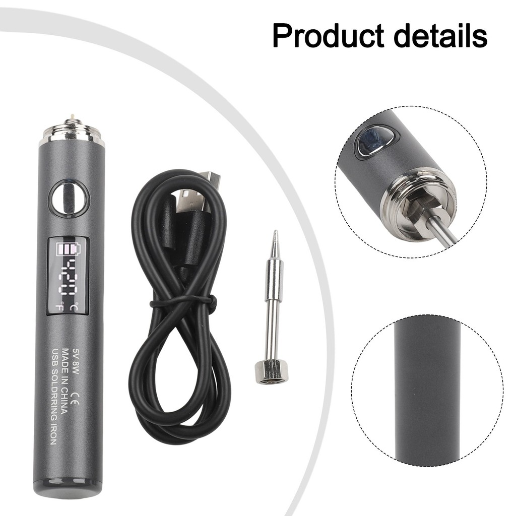 Kit De Ferro De Solda Portátil Sem Fio HUZZ-Temperatura Ajustável E Aquecimento Rápido Para