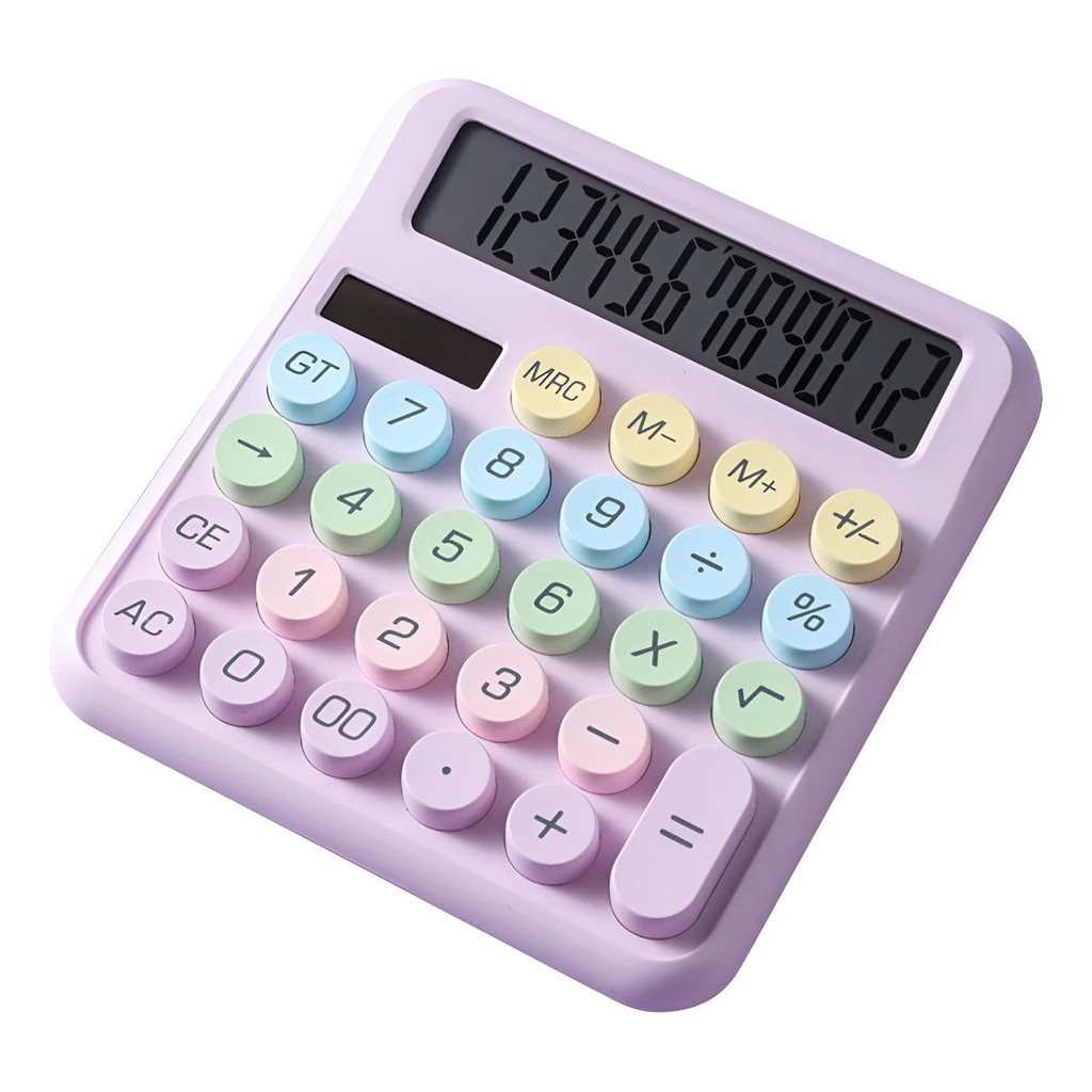 Calculadora De Mesa Solar Estilo Colorida 12 Digitos Grande