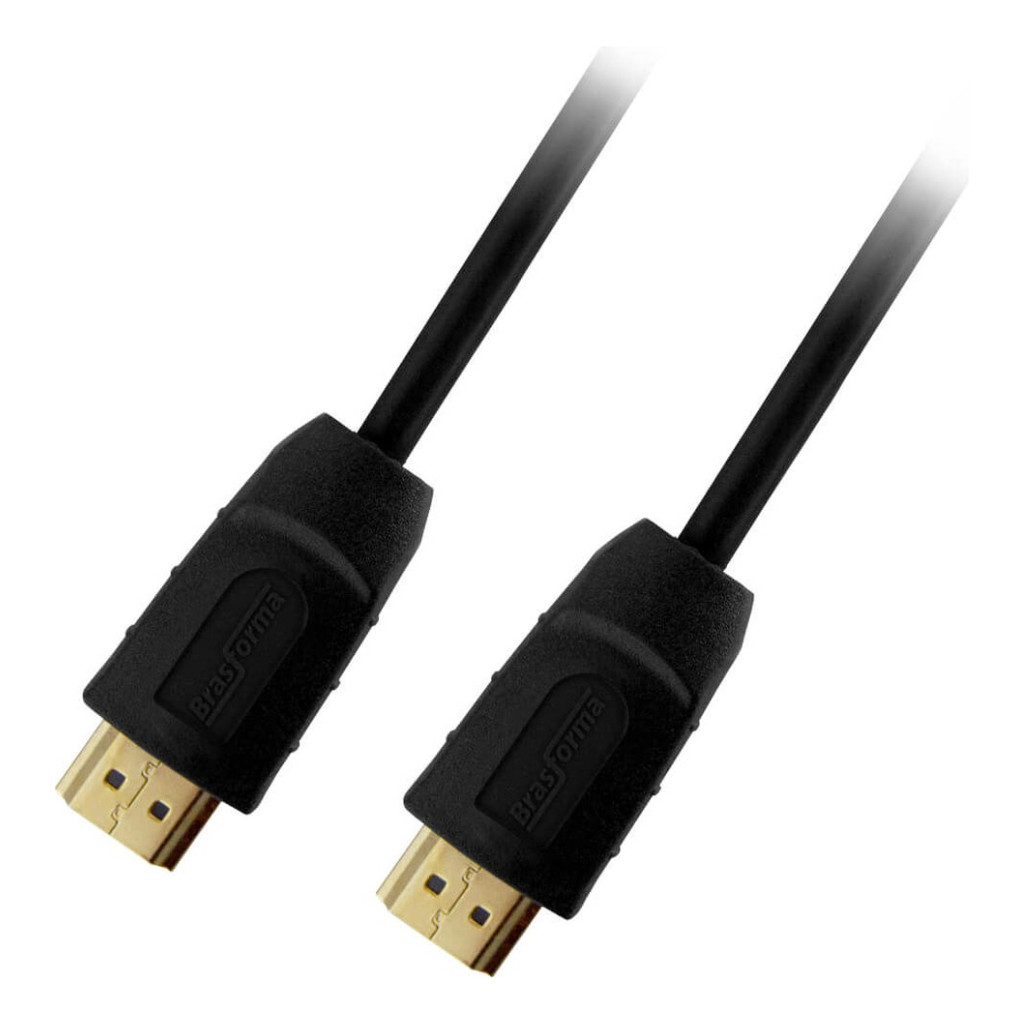 Cabo Hdmi 2 Metros Para Tv Ps4 Xbox Home Theater Computador Banhado a Ouro HDMI 5002 Brasforma