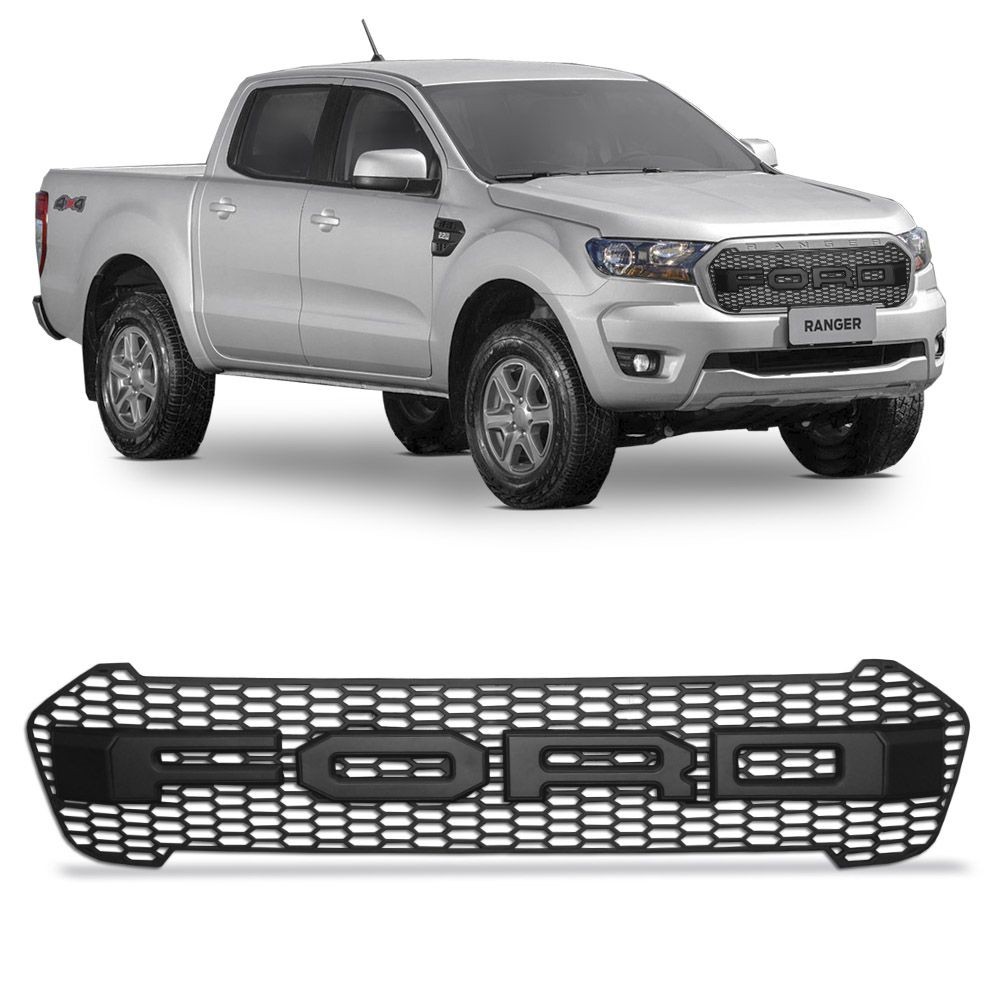 Grade Frontal Raptor para Ranger 2020 a 2023 Preto Fosco