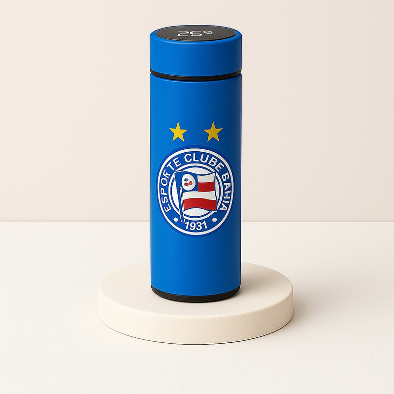 Garrafa Térmica Aço Inoxidavel Time de Futebol com Medidor De Temperatura Digital 500ml-ALTONIVEL TOP4
