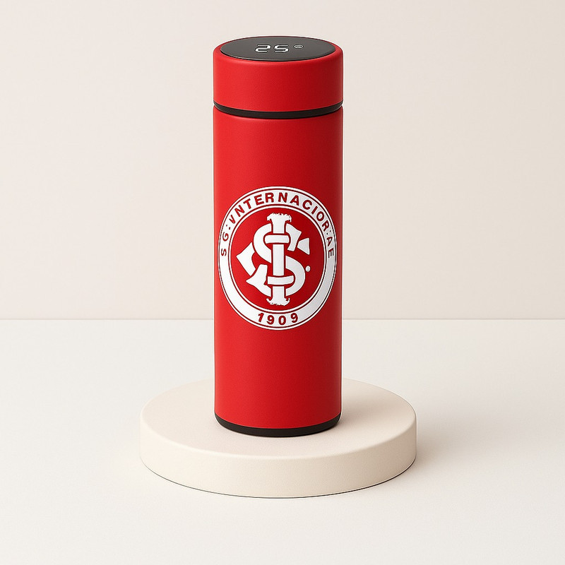 Garrafa Térmica Aço Inoxidavel Time de Futebol com Medidor De Temperatura Digital 500ml-ALTONIVEL TOP 5
