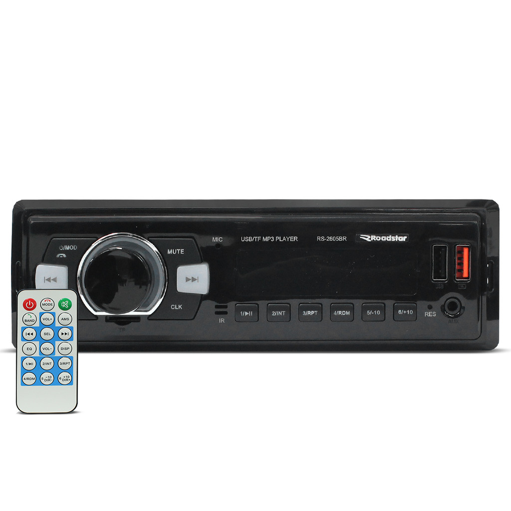 Radio Automotivo Roadstar RS2605BR Plus Mp3 Player Bluetooth USB SD FM Aux 4x48w