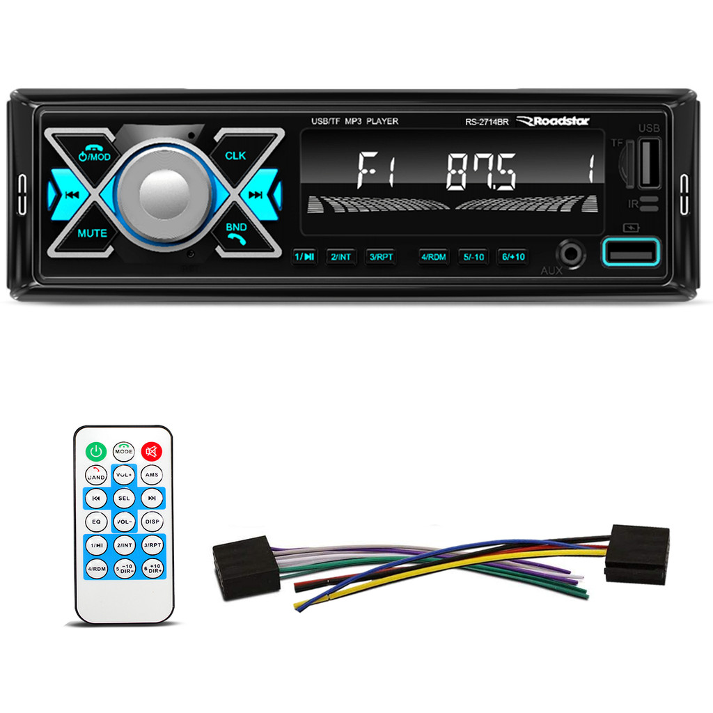 Radio Automotivo Roadstar RS2714BR Plus Mp3 Player Bluetooth USB SD FM Aux 4x55w