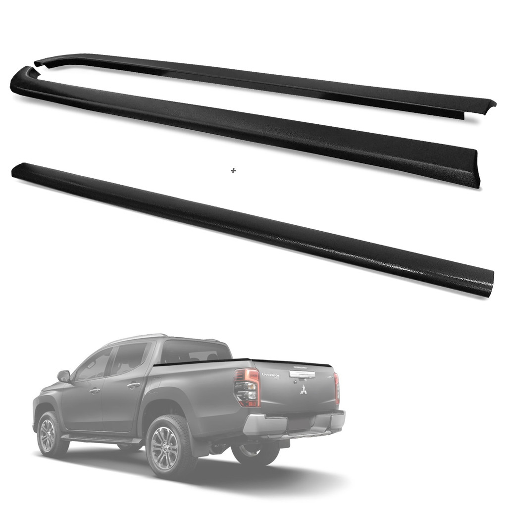 Kit Protetor de Borda L200 Triton Sport 2017 a 2025 Lateral e Tampa da Caçamba