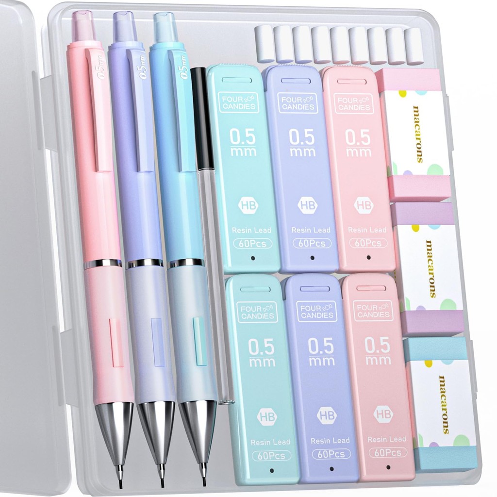 [Direto do Japão] Conjunto de lápis mecânicos pastel Four Candies, cores fofas, 0,5 mm, conjunto co