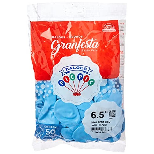 Balao 6,5 Liso Azul Claro Gran Festa em Oferta na Shopee