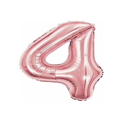 Balao Metalizado Numero 4 Rose 40Cm. em Oferta na Shopee