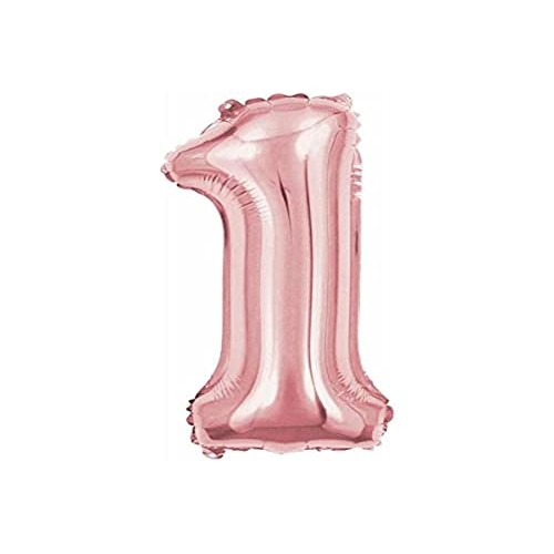 Balao Metalizado Numero 1 Rose 40Cm. em Oferta na Shopee