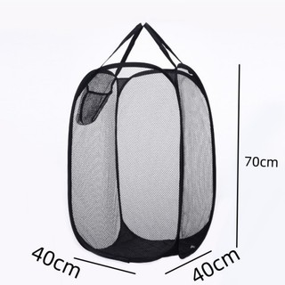 2 Kit Cesto De Roupas Sujas Preto, DobráVel E Otimo Para Cozinhas Pequenas