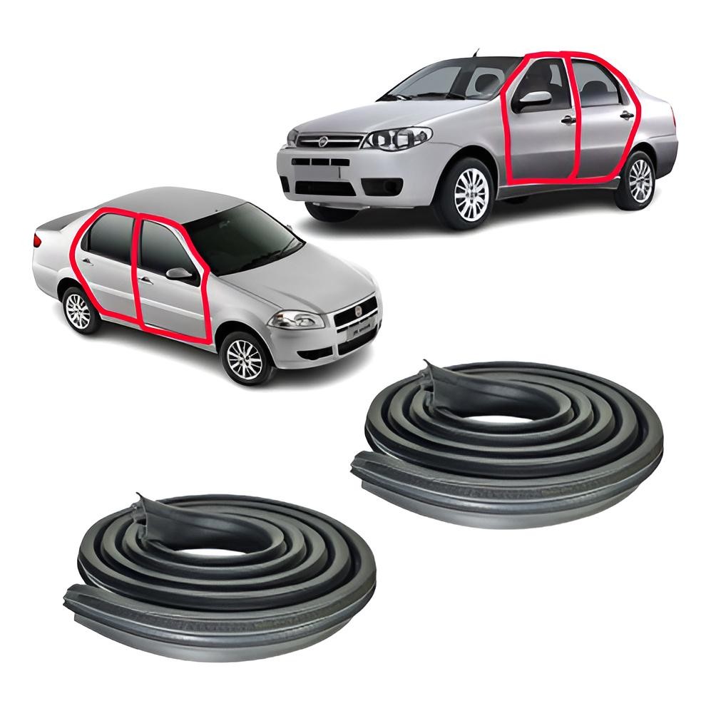 Kit 2 Borrachas Vedação Portas Siena Fire Elx 2010 2011 2012 em Oferta na Shopee