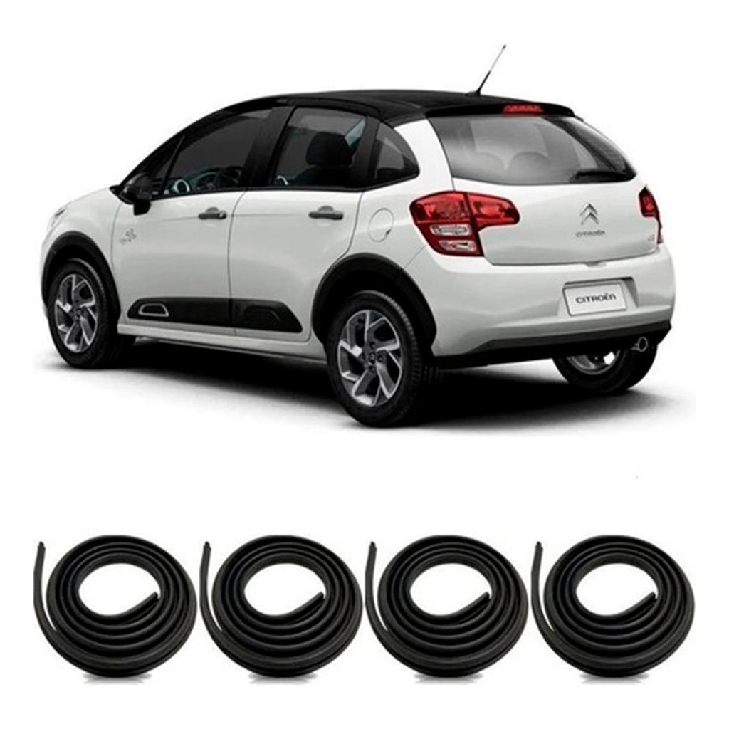 Kit Borrachas 4 Portas Citroen C3 2013 2014 2015 2016 2017