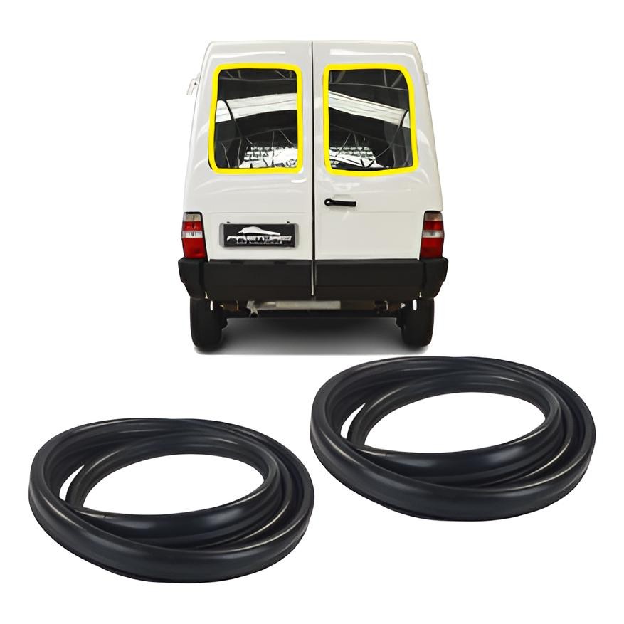 Kit 2 Borrachas Vidro Vigia Traseiro Fiorino Bau 2009 2010