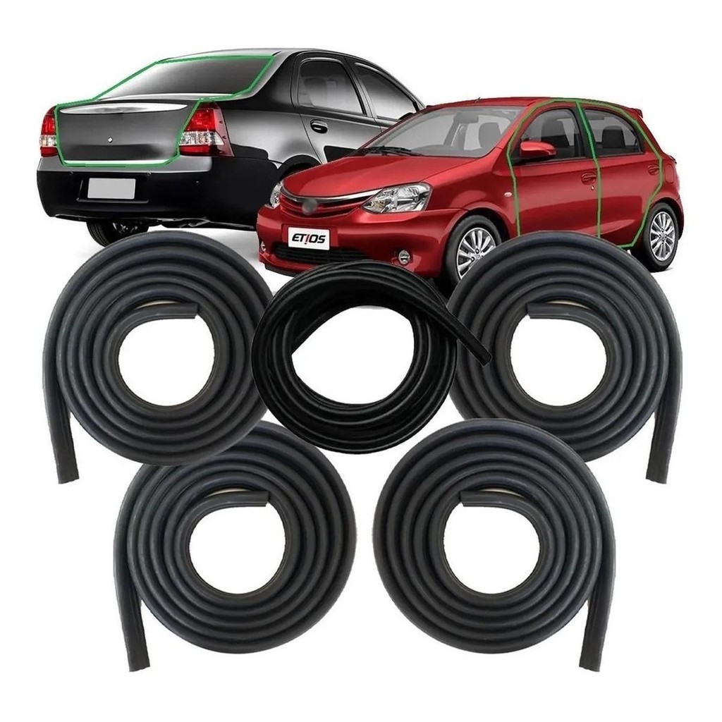 Jogo Borrachas Vedação 4 Porta E Malas Etios 2013 A 2020 em Oferta na Shopee
