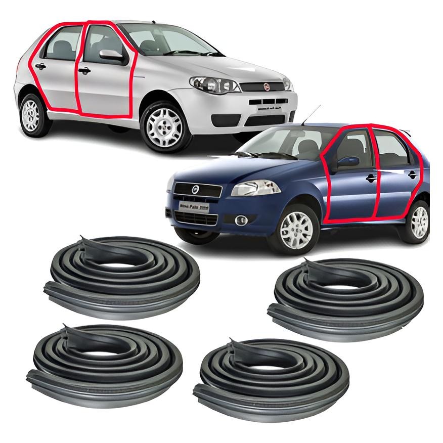 Jogo 4 Borrachas Vedação Das Portas Palio Fire Elx 2009 2010 em Oferta na Shopee