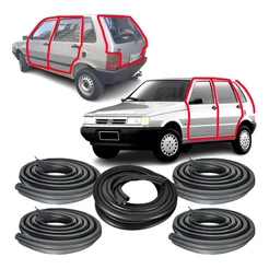 Jogo 4 Borrachas Portas E Mala Fiat Uno Mille Way 1995 1996