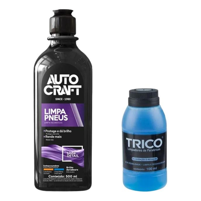Pneu Pretinho  Limpa Pneu 500ml Detail + Limpa Para-brisa em Oferta na Shopee