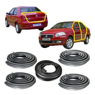 Jogo 4 Borrachas Portas E 1 Mala Fiat Siena Fire Elx 2010 em Oferta na Shopee