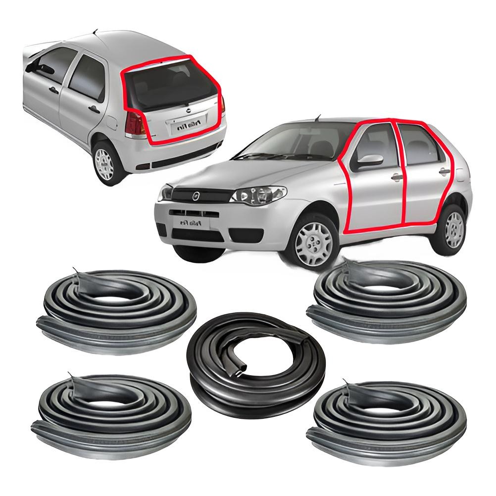 Jogo 4 Borrachas Portas E 1 Mala Fiat Palio Fire Elx 2008 em Oferta na Shopee