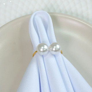 Kit Anéis Para Guardanapos Pérola 4cm x 3cm Argola Metal Mesa Posta em Oferta na Shopee