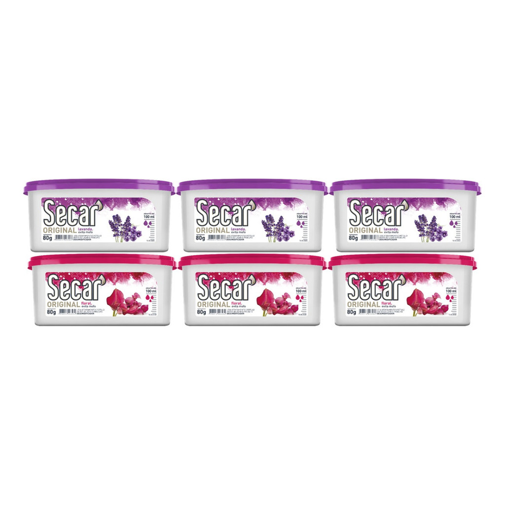 Kit C/ 6un Anti Mofo Secar 80g - Desumidificador, Armario