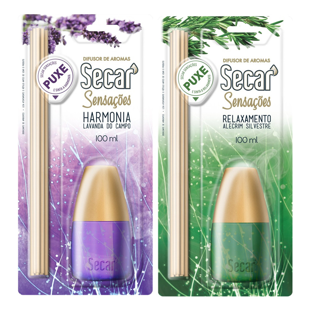 Kit C/2un Difusor de Aromas Secar Sensações 100ml em Oferta na Shopee