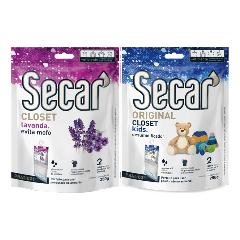 Kit C/ 2un Anti Mofo Secar Closet 250g - Desumidificador, Guarda Roupas em Oferta na Shopee