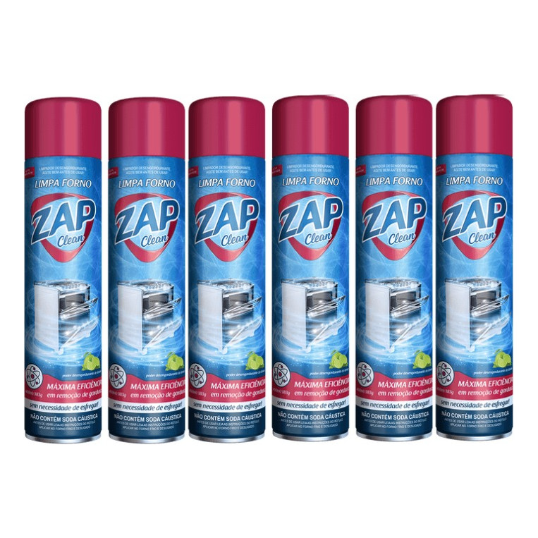 Kit C/ 6un Limpa Forno Zap Clean 400ml em Oferta na Shopee