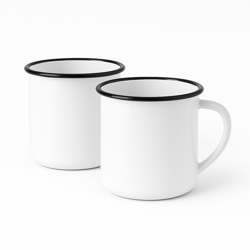 KIT 2 CANECA ESMALTADA PREMIUM 350ML ART HOUSE ESCOLHA A COR