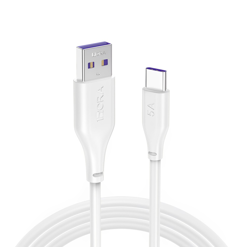 Cabo de Dados Usb C 1Hora 5A Macho 2 Metros Branco