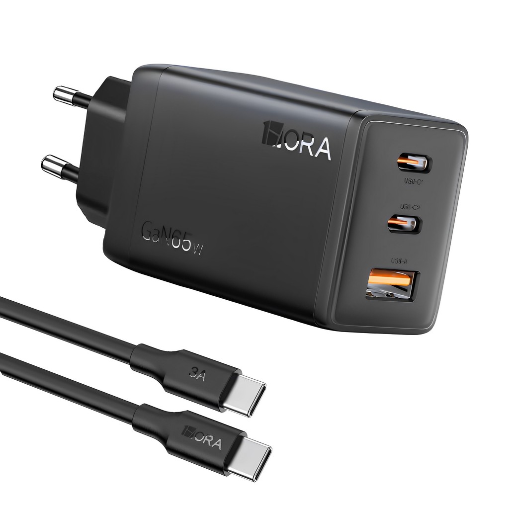 Carregador Usb 1Hora 65W + Cabo Usb C 2 Metros Preto em Oferta na Shopee