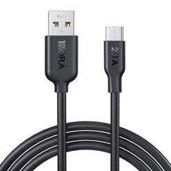 Cabo Usb C para Usb A 1Hora 2.1A Macho 1 Metro Preto