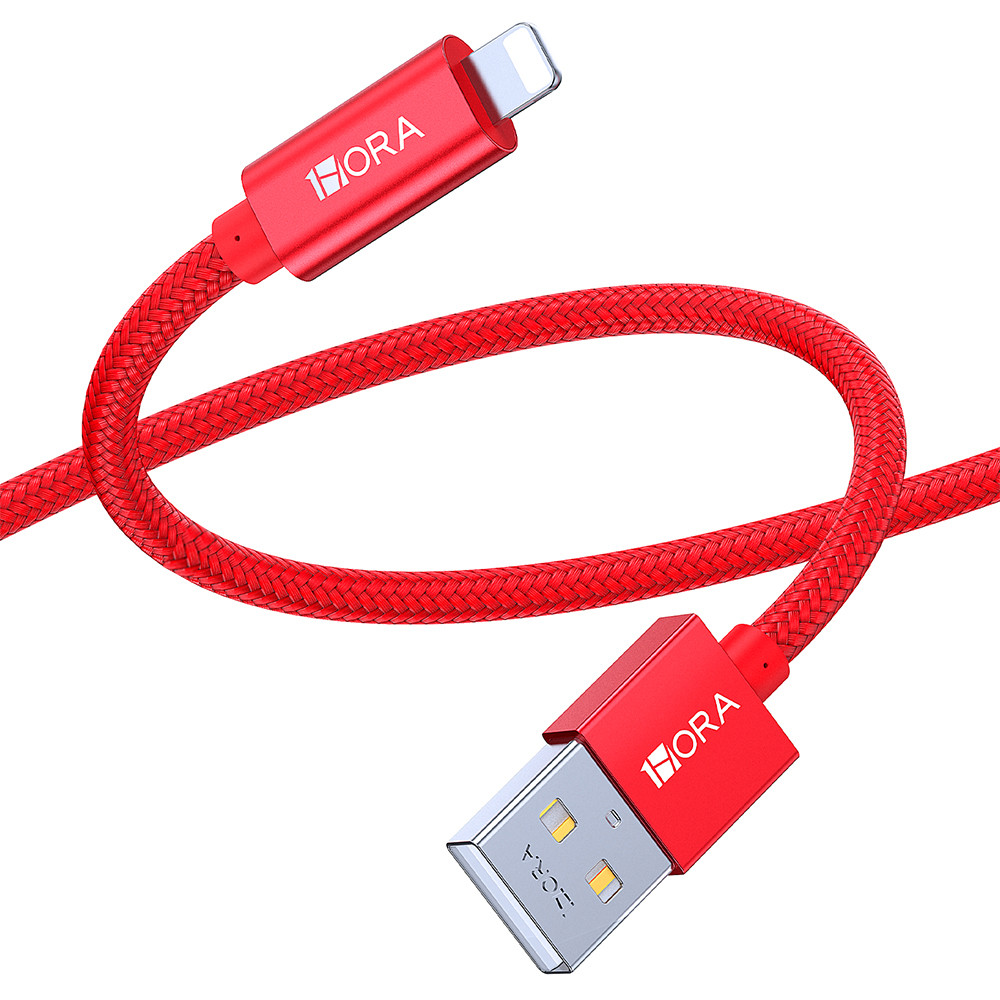 Cabo Lightning p/Usb A 1Hora Máx. 2.4A Macho 1M Vermelho