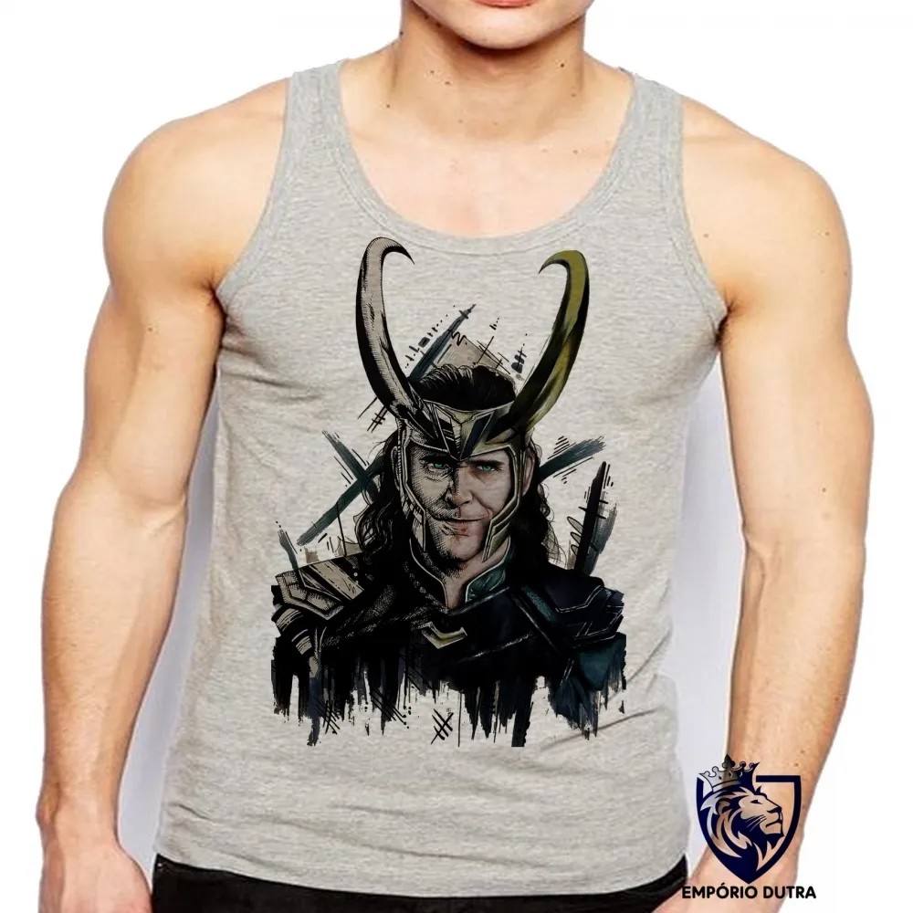 Camiseta Regata adulto ou infantil loki vilão thor vingadores