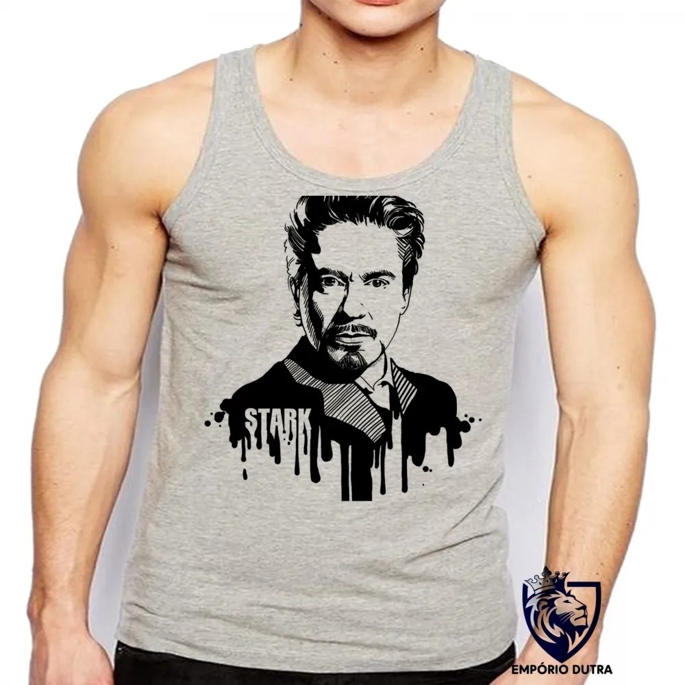 Camiseta Regata adulto ou infantil Tony Stark Vingadores homem ferro