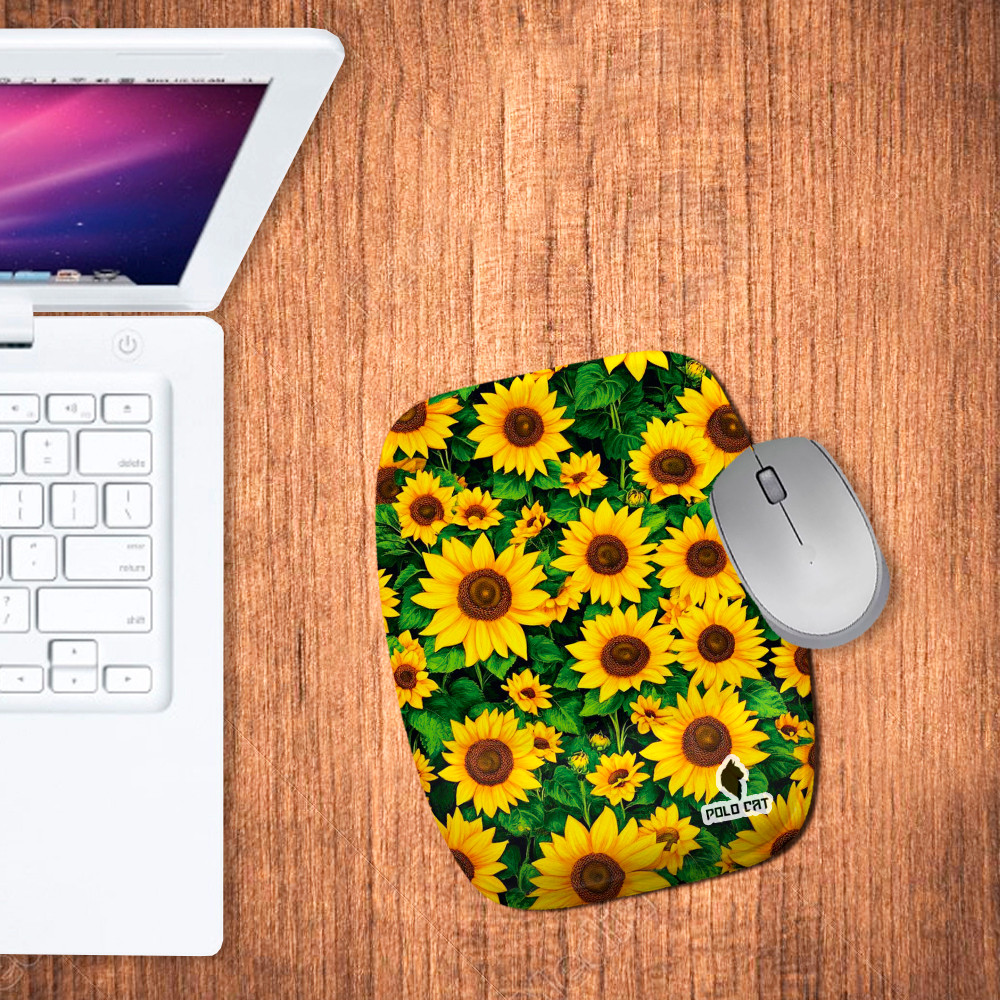 Mouse Pad Ergonomico Retangular Campo Girassóis Amarelo