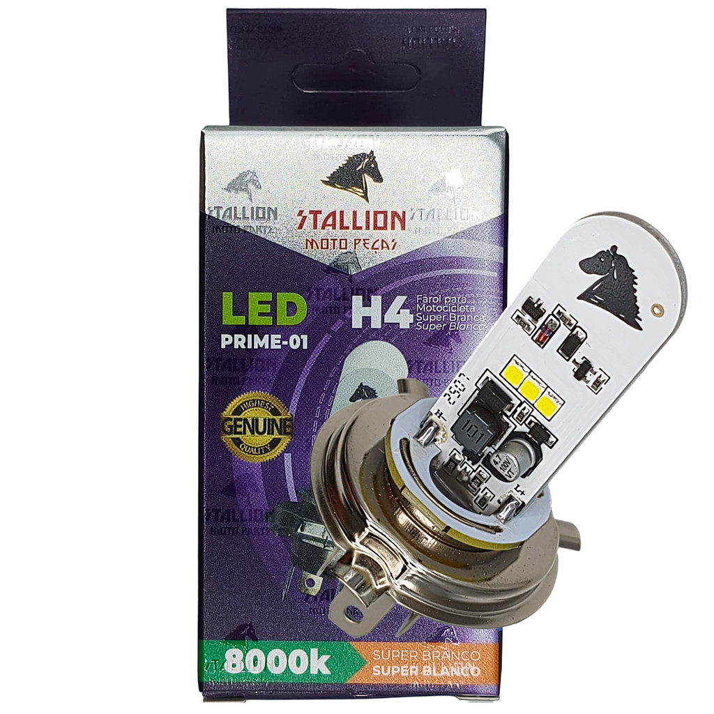 Lampada Moto Led H4 STALION Efeito Xenon 8000k BANDIT 650 2014