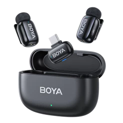 Microfone Sem Fio Boya Boyamini-14 Usb C Lapela Preto