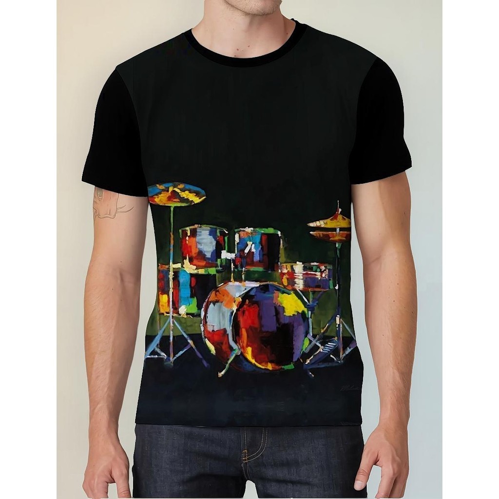 Camisa Camiseta Instrumento Musical Piano Teclado Batera
