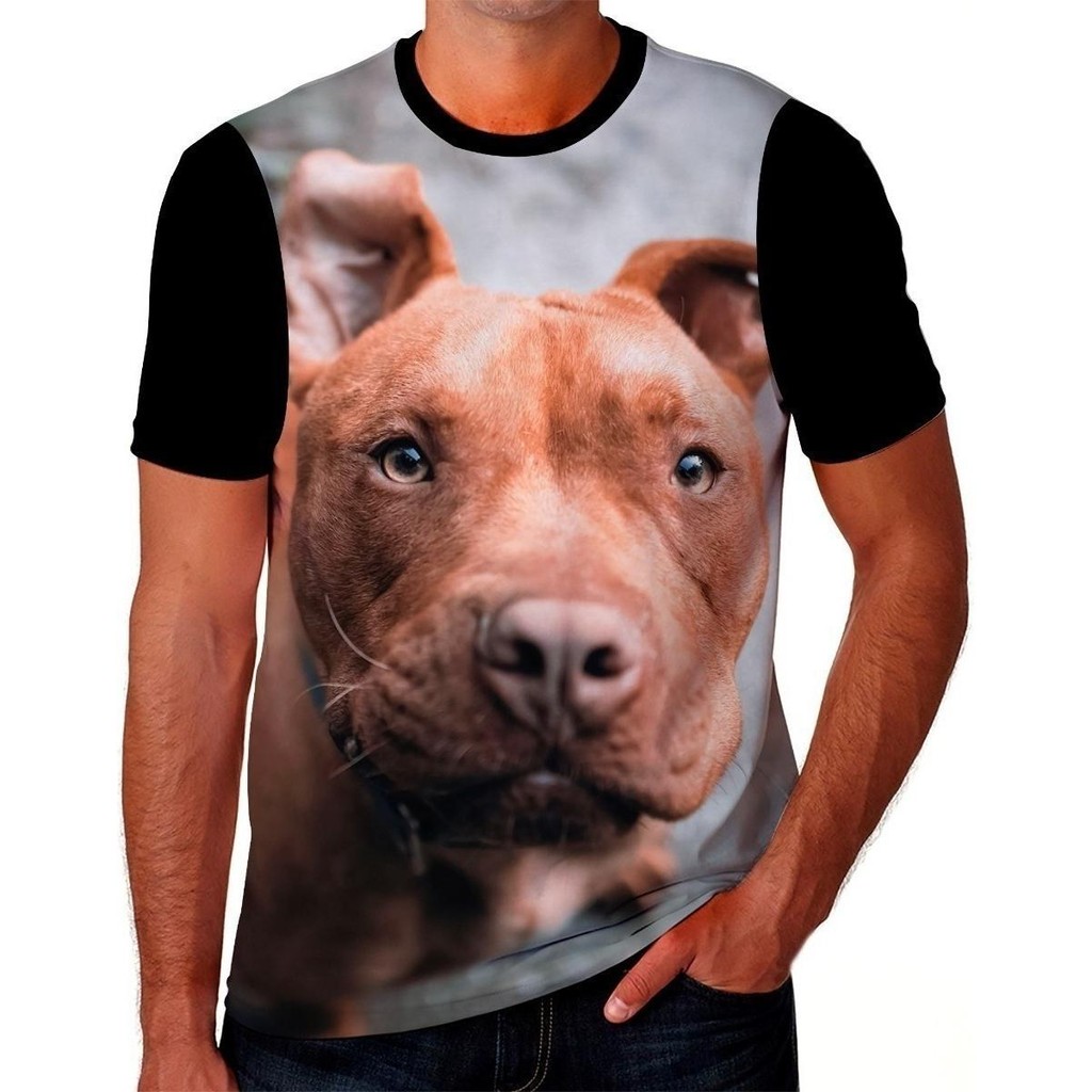 Camisa Camiseta Cachorro De Raça Pit Bull Terrier 14