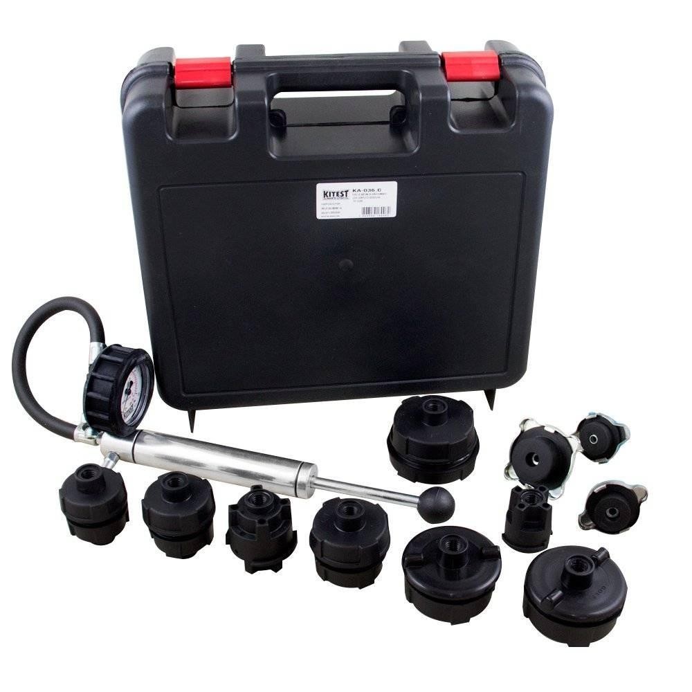 Teste De Radiadores Bomba Pressao + 12 Tampas Ka036c Kitest