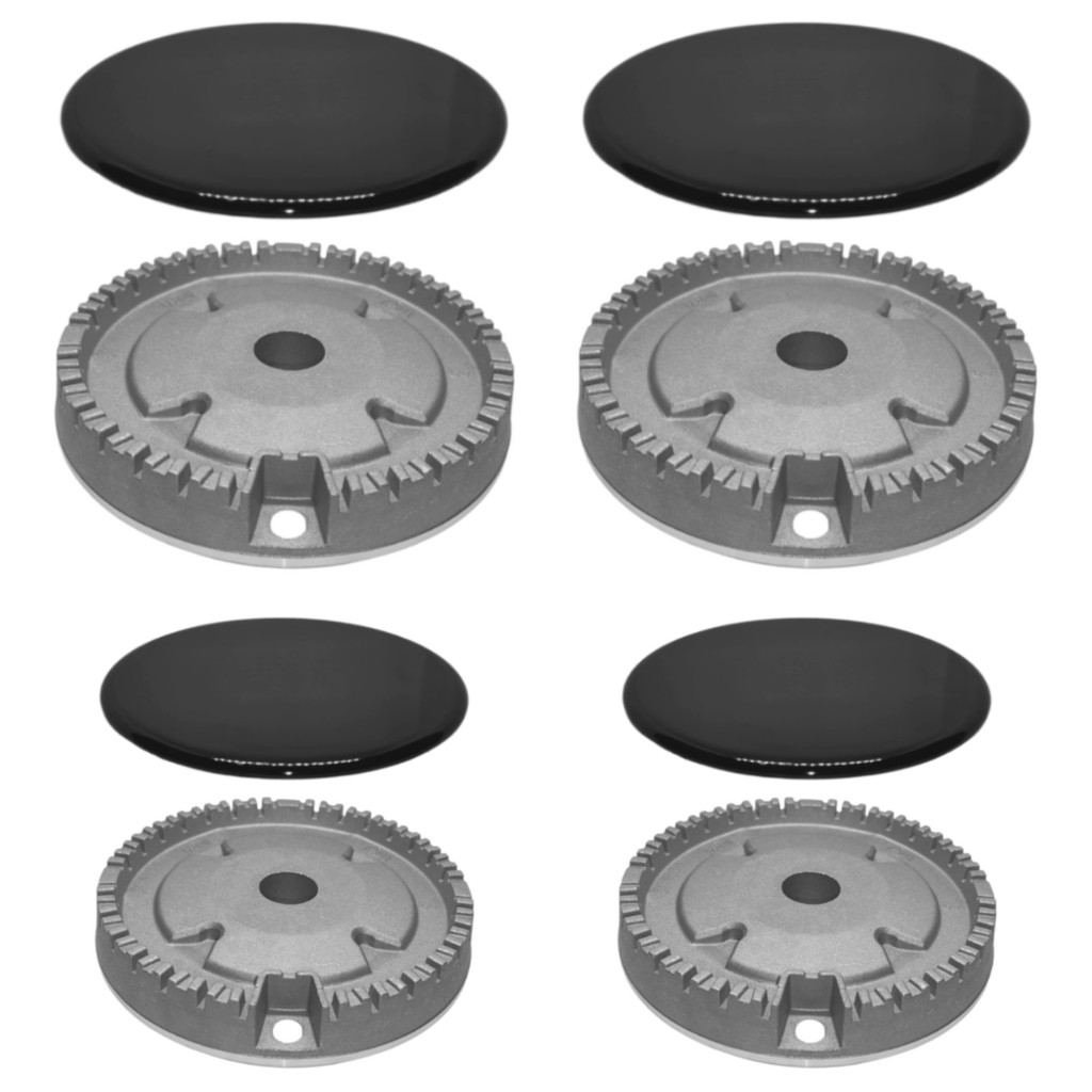 Kit Queimador + Espalhador Com Dois Pinos Fogão Electrolux 56 DBA 4Bc 2G 2P Diâm. do Espalhador Gd Ø 10,0 - Pq Ø 7,5 Cm