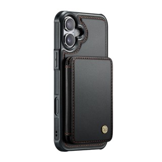 Capa Tipo Carteira Jeehood iPhone 16 Plus 6,7" pol Preta em Oferta na Shopee