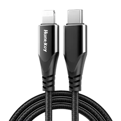 Cabo Usb C para Lightning Huntkey Macho/Macho 1.5M Preto